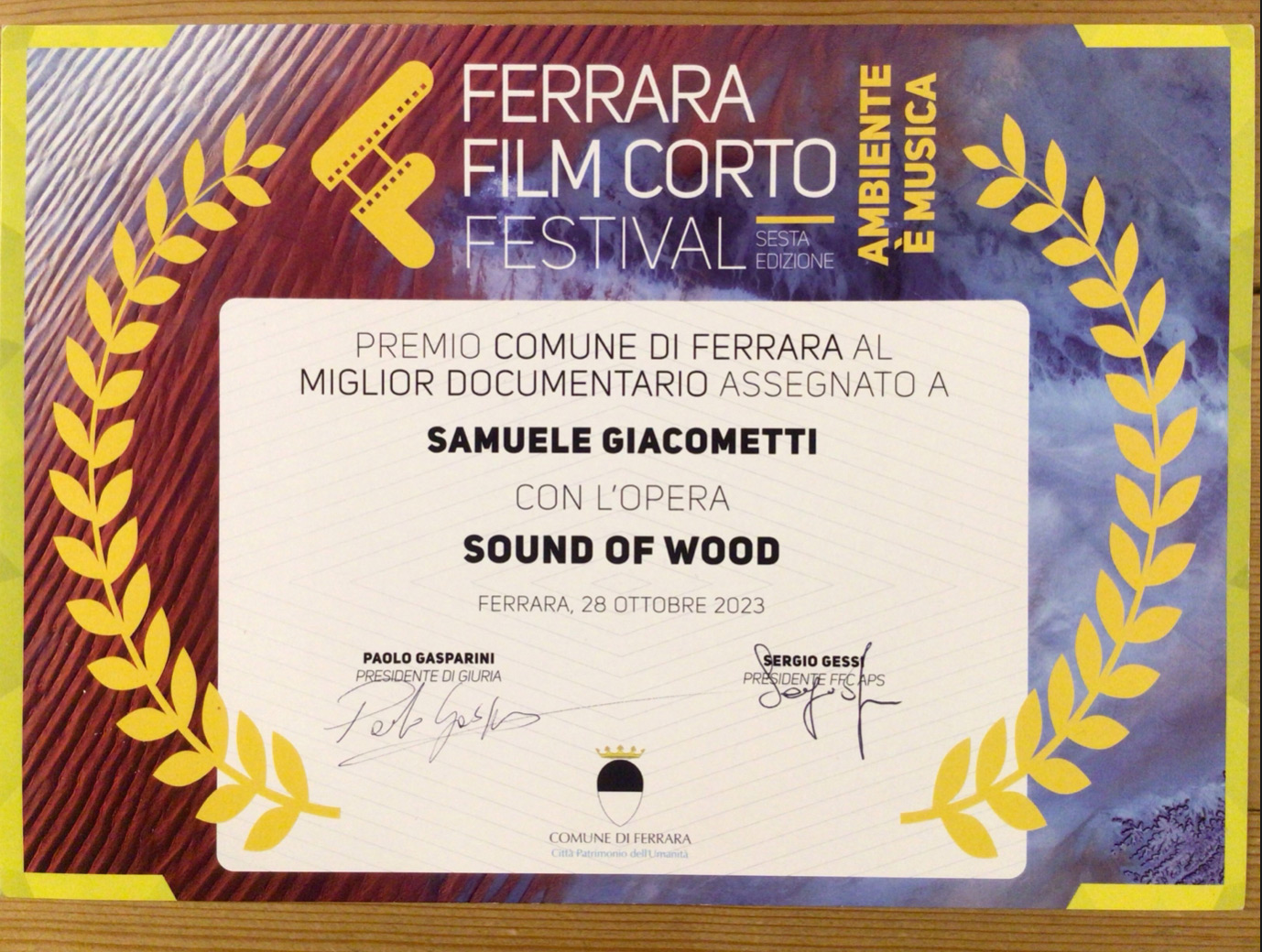 ‘Suono del Legno’, miglior documentario al Ferrara Film Corto Festival 2023